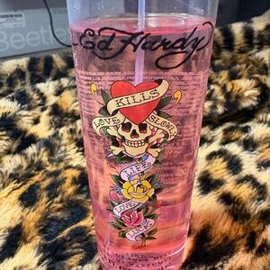 Ed Hardy Pink Skull Graphic Tumbler